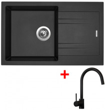 Sinks LINEA 780 Metalblack + Vitalia černá matná 